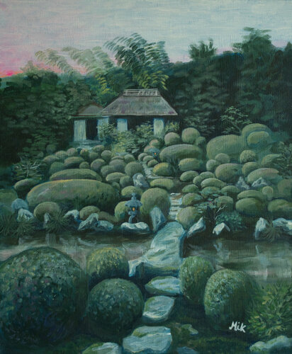 Jardin Japonais 4 par Mikel Richard, Peinture en vente sur Singulart