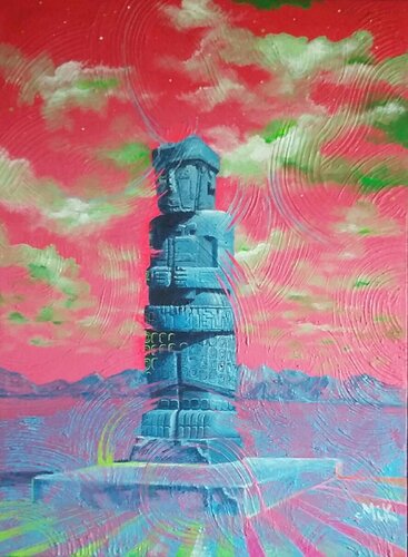 L'homme de Tiwanaku di Mikel Richard, Pittura in vendita su Singulart