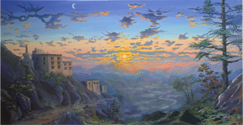 Vallée du Tibet von Mikel Richard, Malerei kaufen auf Singulart