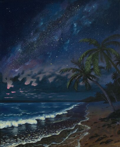 Nuit sous les tropiques van Mikel Richard, Schilderij te koop op Singulart