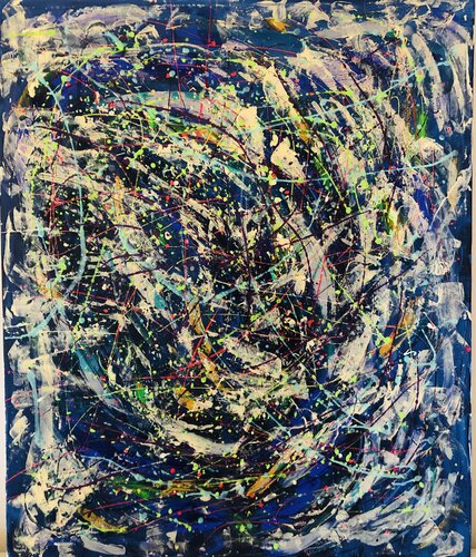 l’energia caotica e vibrante dell’universo, usando colori e gestualità che si intrecciano come emozioni intense. È un vortice di vita, movimento e mistero, che porta luce e dinamismo a qualsiasi spazio. Voglio che chi lo osserva senta la forza dell’ignoto by Vanessa De freitas silva, 회화 for Sale on Singulart