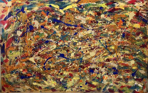 Tokyo In questo dipinto astratto ho voluto catturare la vivacità e il caos gioioso della vita. Con l'acrilico ho creato un'esplosione di colori e movimenti, donando energia e vitalità. Voglio che chi lo osserva senta l'entusiasmo, la passione e l'impulso van Vanessa De freitas silva, Schilderij te koop op Singulart