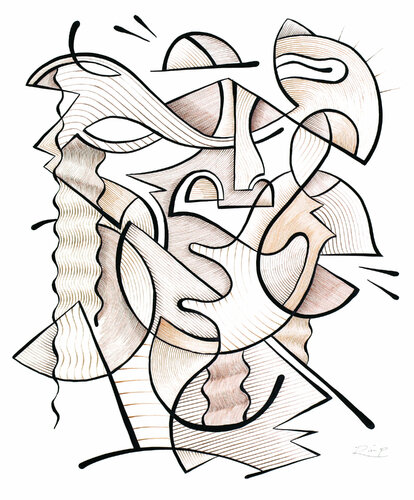 Orange et marron 186-187-283 van Rimp, Tekening te koop op Singulart