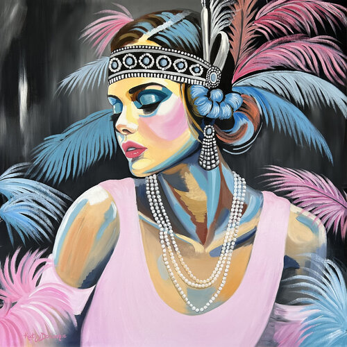 Flapper Girl van Kathy Donachie, Schilderij te koop op Singulart