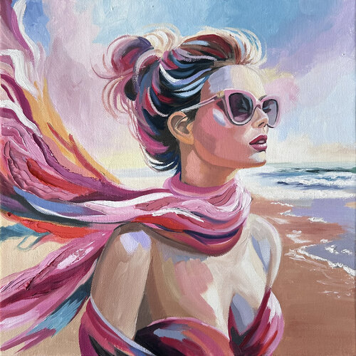 She Turned Toward The Horizon by Claire Donachie, Painting for Sale on Singulart