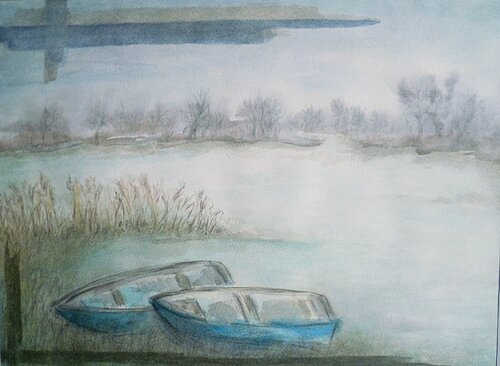 Zeit des Winters - Am See by Annachrista Kroll-Buchholz, Painting for Sale on Singulart