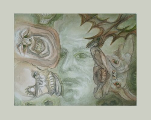 Anderswesen XV - Die Begegnung by Annachrista Kroll-Buchholz, Painting for Sale on Singulart