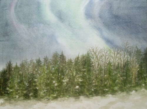 Polarlicht (I) by Annachrista Kroll-Buchholz, Painting for Sale on Singulart