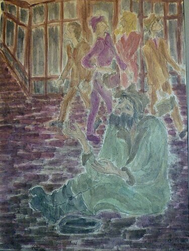 Der Bettler II by Annachrista Kroll-Buchholz, Painting for Sale on Singulart