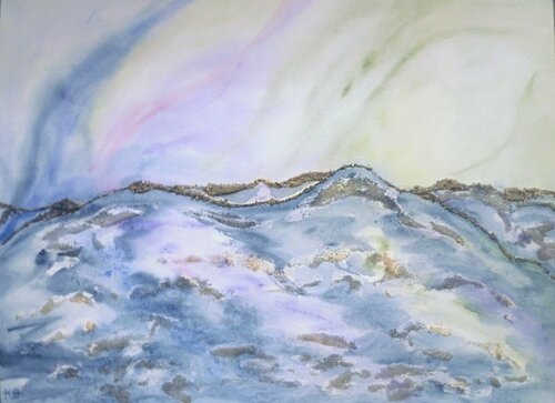 Polarlicht über dem Eismeer by Annachrista Kroll-Buchholz, Painting for Sale on Singulart