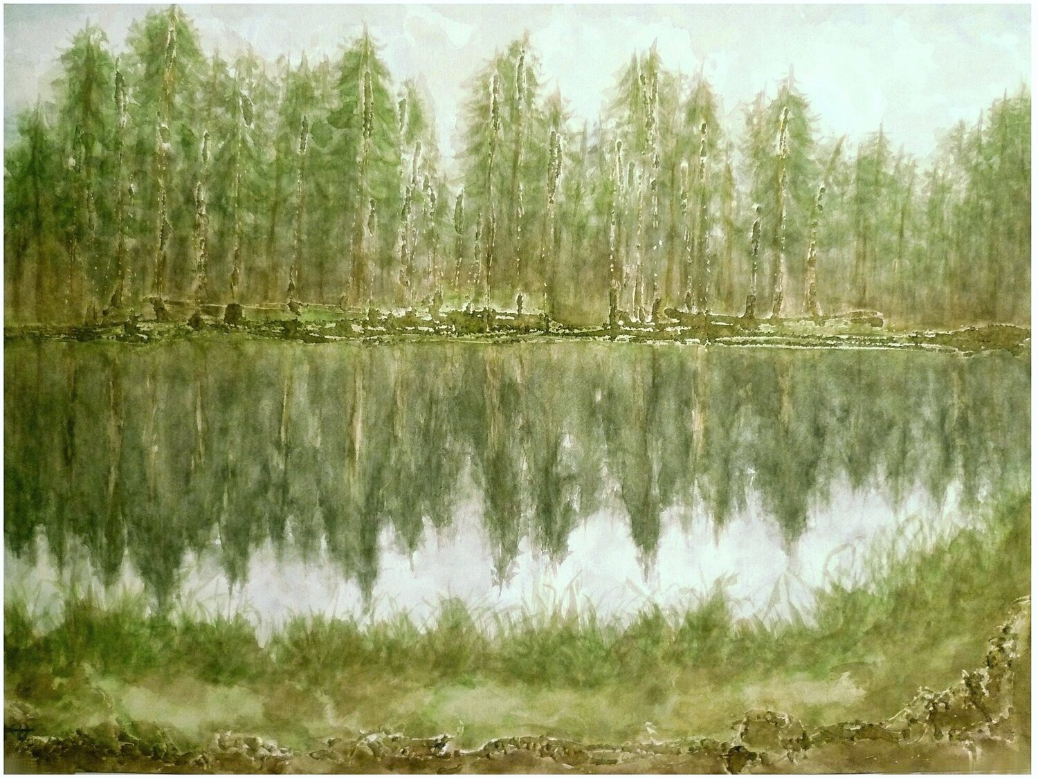 Der Weg um den Waldsee Annachrista Kroll-Buchholz Originalgemälde zu verkaufen