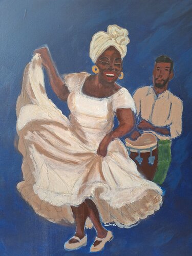 El Mujuer de Bomba  (The Bomba Woman) by Zulma Brooks, Painting for Sale on Singulart