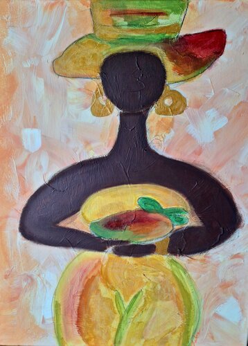 Mango Woman van Zulma Brooks, Schilderij te koop op Singulart