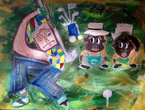 The Golf Pro van Zulma Brooks, Schilderij te koop op Singulart