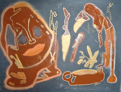 Culture in the Copper Mine van Zulma Brooks, Schilderij te koop op Singulart