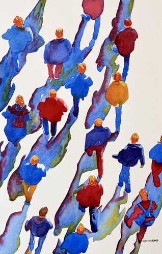 Rhythms Of The Crowd  51731 par Christine Beard, Peinture en vente sur Singulart