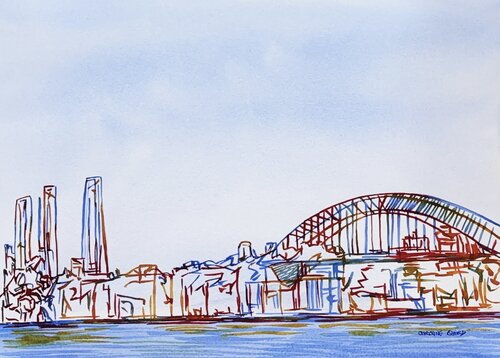 Bridge and Bayscape 51736 di Christine Beard, Pittura in vendita su Singulart