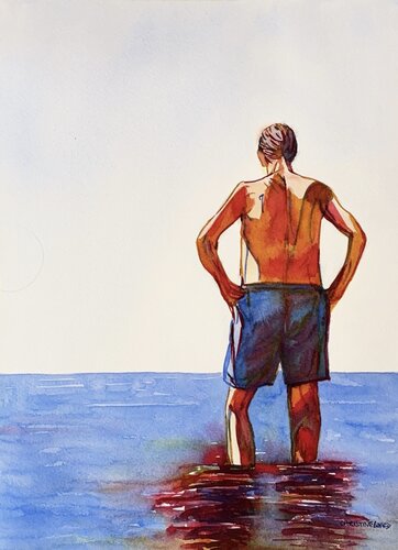Gazing Out 51737 di Christine Beard, Pittura in vendita su Singulart