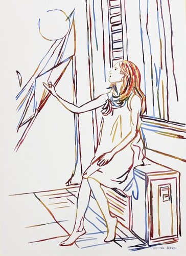 At The Window's Edge 51728 van Christine Beard, Schilderij te koop op Singulart
