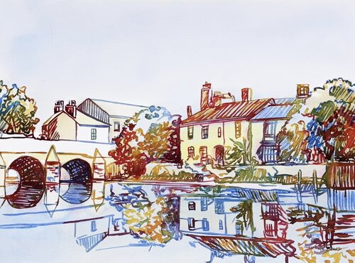 Riverside Stillness 51773 van Christine Beard, Schilderij te koop op Singulart