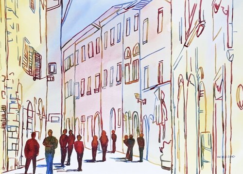 A Shared Street 51785 de Christine Beard, Pintura a la venta en Singulart