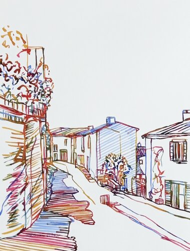 Sun on the Corner 517132 by Christine Beard, Painting for Sale on Singulart