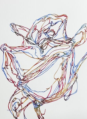 Ribboned Bloom 517149 di Christine Beard, Pittura in vendita su Singulart