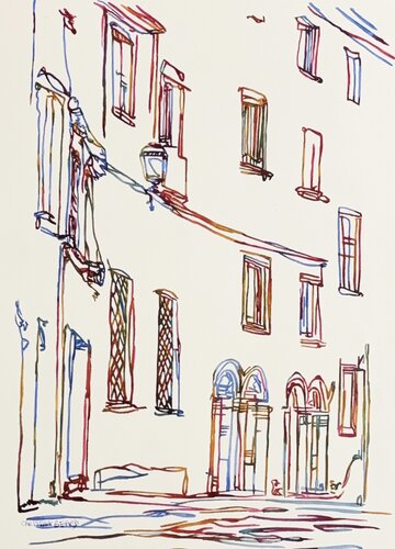 Hush of a Courtyard 517170 di Christine Beard, Pittura in vendita su Singulart