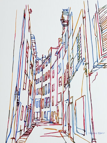 Between Tall Walls 517178 by Christine Beard, 油畫 for Sale on Singulart