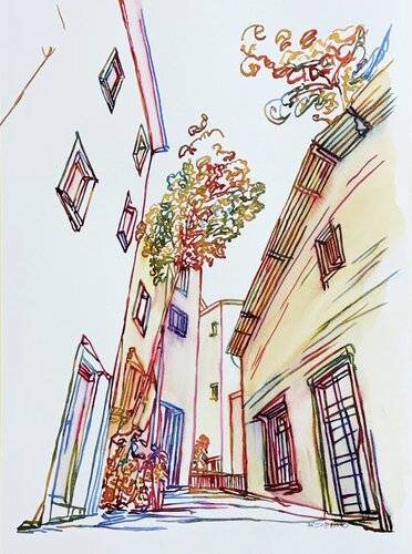 Colours on the Corner 517182 by Christine Beard, Painting for Sale on Singulart
