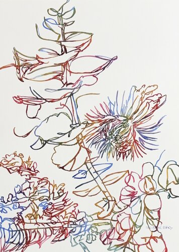 Air Between Petals 517229 di Christine Beard, Pittura in vendita su Singulart