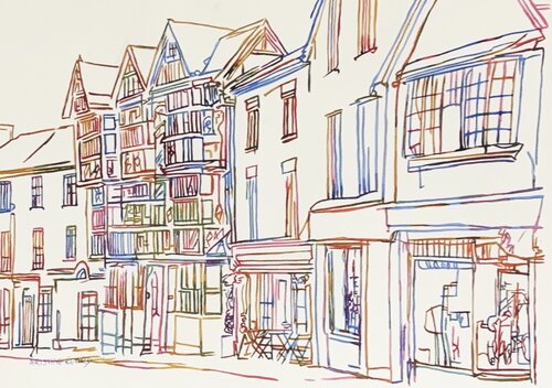 Corner Cafe 517238 by Christine Beard, Painting for Sale on Singulart