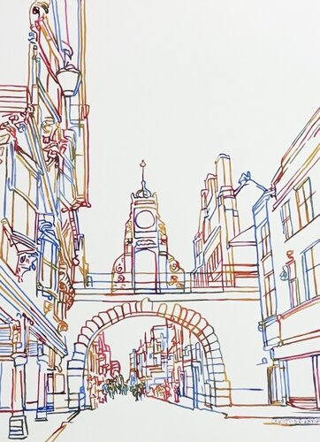 Old Town Threshold 517266 van Christine Beard, Schilderij te koop op Singulart