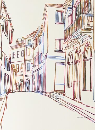 Where The Street Bends 517283 di Christine Beard, Pittura in vendita su Singulart