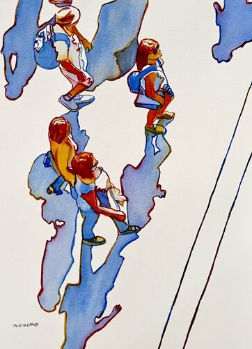 Shadows In Step 517317 di Christine Beard, Pittura in vendita su Singulart