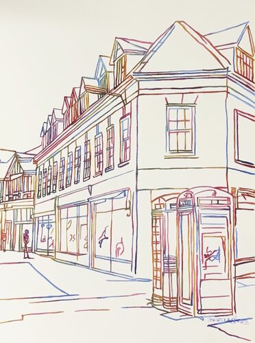 Lines Along the Street 517339 by Christine Beard, Painting for Sale on Singulart