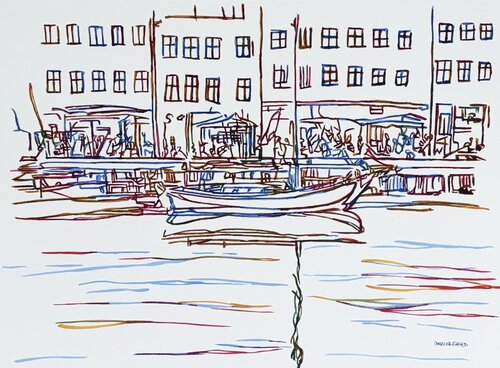 Quayside Afternoon 517342 van Christine Beard, Schilderij te koop op Singulart