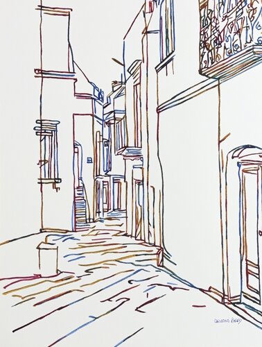 A Turn in the Old Street 517344 van Christine Beard, Schilderij te koop op Singulart