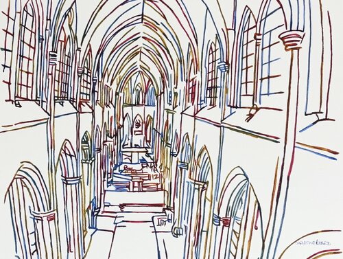 The Quiet Nave 517346 di Christine Beard, Pittura in vendita su Singulart
