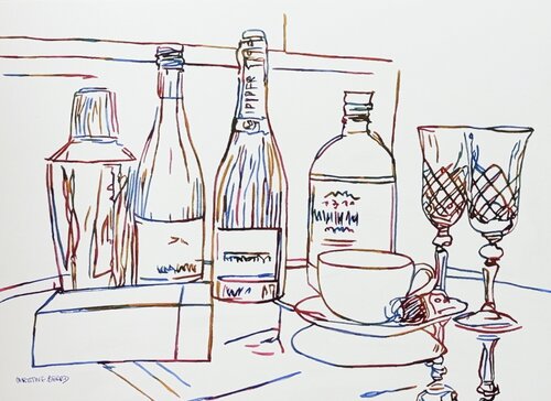 The Gathering of Bottles 517353 van Christine Beard, Schilderij te koop op Singulart