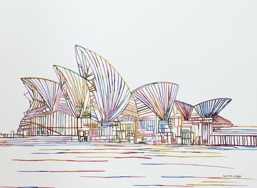 Sails of the City 517388 di Christine Beard, Pittura in vendita su Singulart