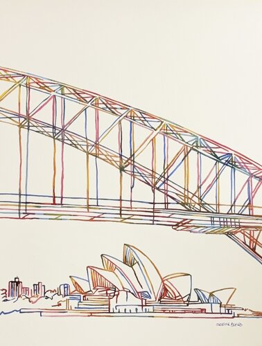 Between Steel and Sail 517394 di Christine Beard, Pittura in vendita su Singulart