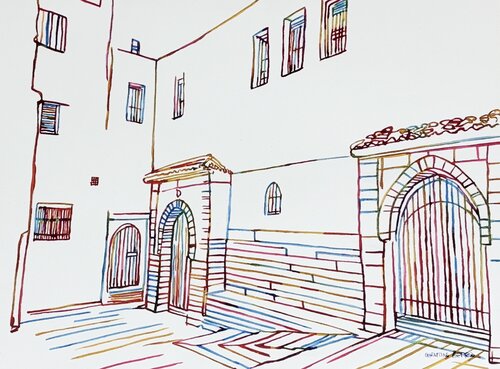 Courtyard Study 517418 de Christine Beard, Pintura a la venta en Singulart