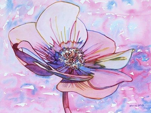 Pink Atmosphere 517426 by Christine Beard, Painting for Sale on Singulart