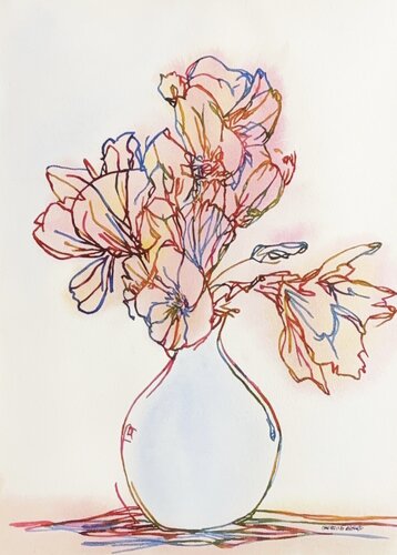 Blush in White 517490 by Christine Beard, Painting for Sale on Singulart
