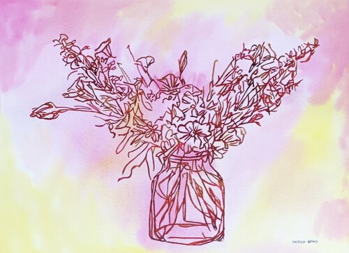 Pink Haze Bouquet 517512 van Christine Beard, Schilderij te koop op Singulart