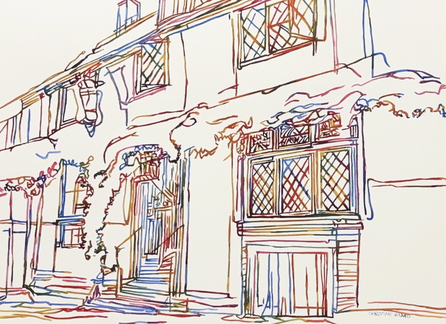 Colour On The Quiet Street 517242 Christine Beard Originalgemälde zu verkaufen