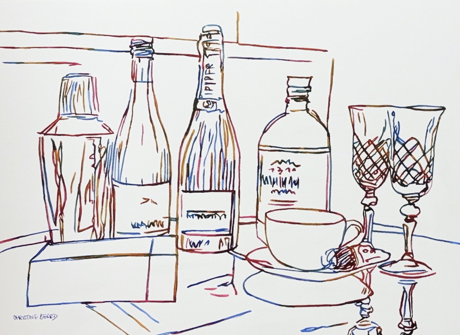 The Gathering of Bottles 517353 Christine Beard Originalgemälde zu verkaufen