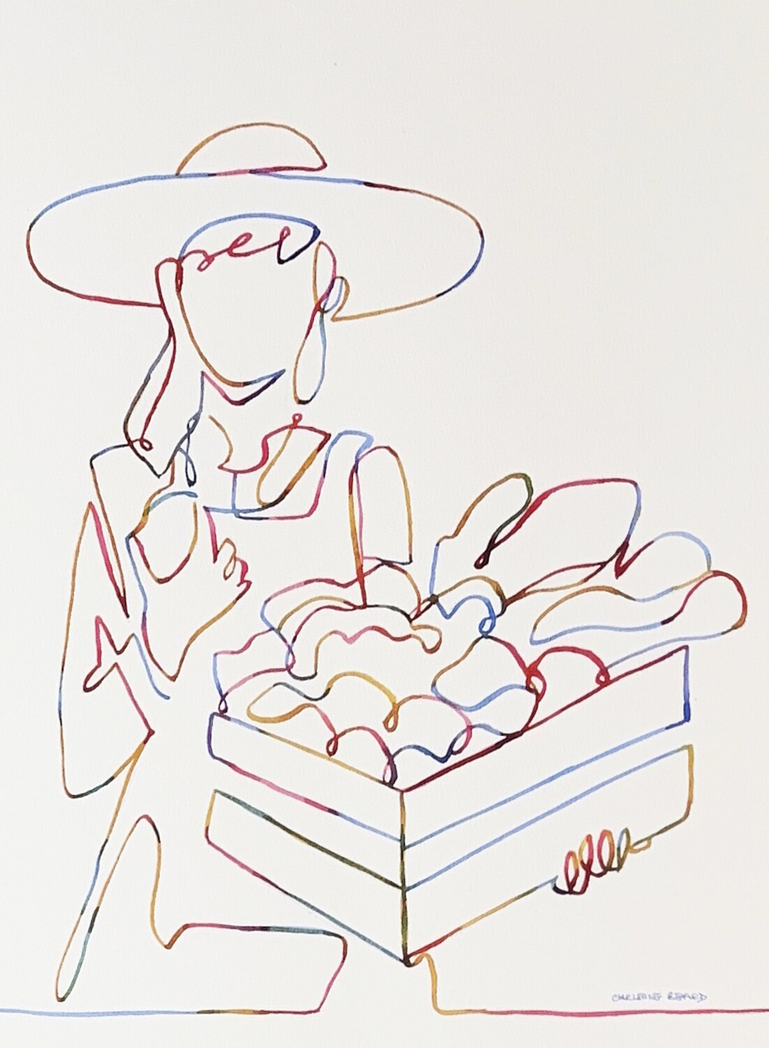 Fresh from the Market 517618 Christine Beard Originalgemälde zu verkaufen