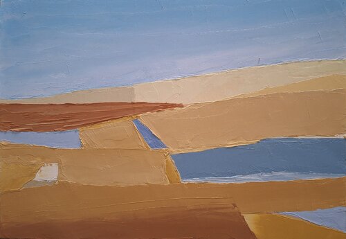 Rainy Winter - Walking on Wet Fields di Maria Joao Gamito, Pittura in vendita su Singulart